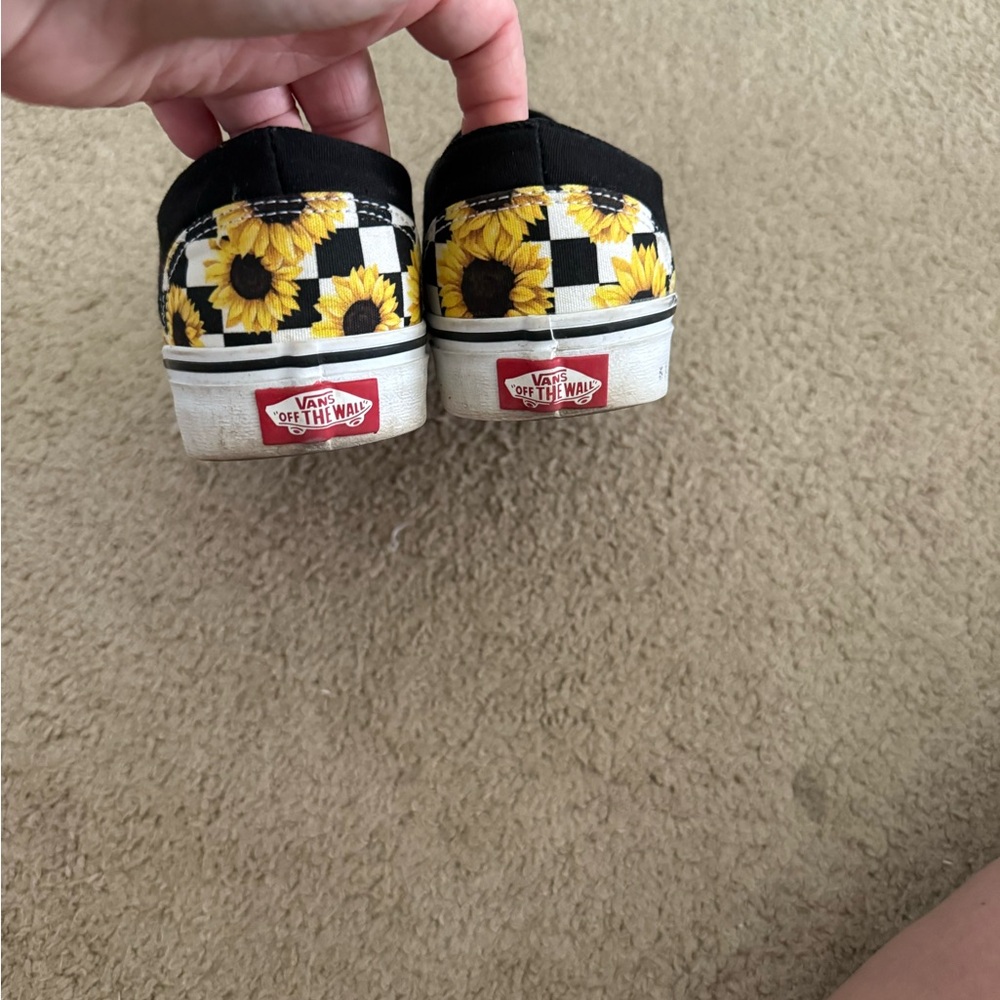 Vans Kids Sunflower Checkered Slip-On Sneakers - Black and Yellow